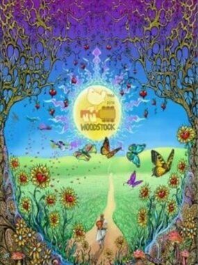 Woodstock Back To The Garden Tapestry by Mike DuBois ~ 53" x 85" ~ Brand New!